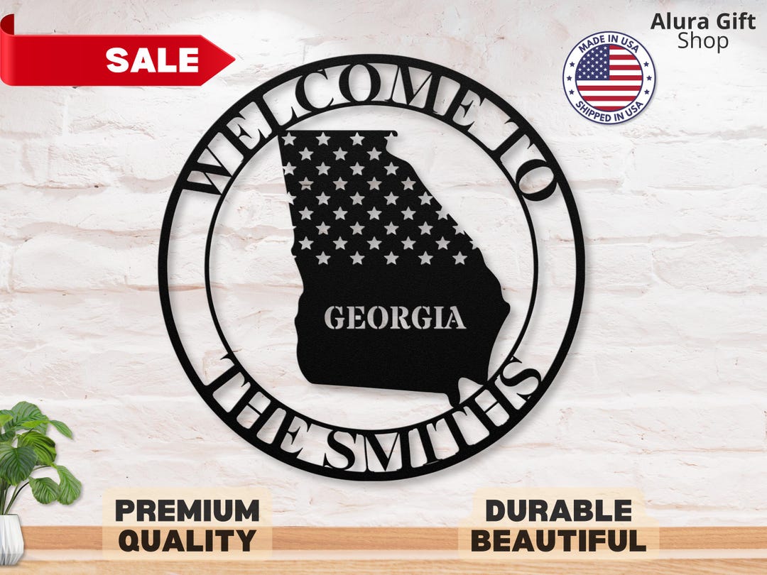 Custom Metal Georgia State Sign Georgia Metal Sign Georgia Metal Wall ...