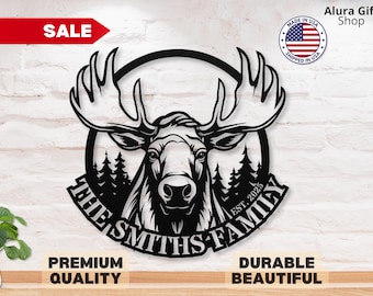Custom Moose Metal Sign Metal Moose Sign Moose Sign Decor Outdoor Metal Moose Wall Art Moose Metal Wall Art Decor Moose Gifts for Farmer Him