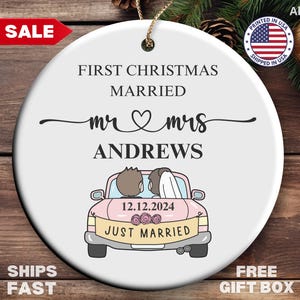 First Christmas Married Ornament, First Christmas Married Christmas Ornament, Our First Christmas As Mr And Mrs Ornament, Wedding Ornament
