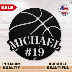 Custom Basketball Metal Sign Basketball Sign Basketball Name Sign Kids Room Decor Basketball Metal Wall Art Basketball Gift Gift for Coach
