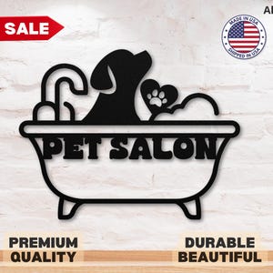 Custom Dog Grooming Sign Dog in Bathtub Pet Grooming Metal Sign Pet Grooming Gift for Pet Groomer Gift Grooming Salon Pet Salon Wall Art