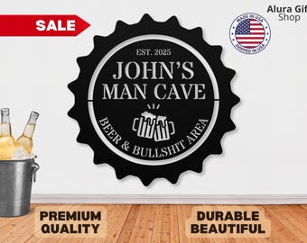 Custom Man Cave Metal Sign Mancave Sign Mancave Decorations Man Cave Decor Fathers Day Gift for Dad Man Cave Wall Sign Man Cave Wall Hanging