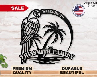 Custom Parrot Metal Sign Parrot Sign Parrot Metal Art Metal Parrot Wall Decor Metal Yard Art Parrot Wall Art Parrot Decor Parrot Lovers Gift