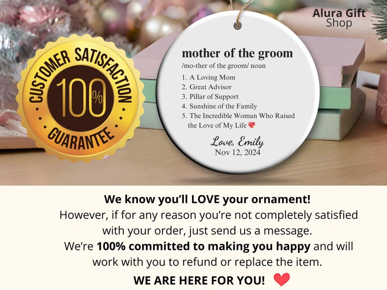 Custom Mother of the Groom Definition Ornament Mother of the Groom