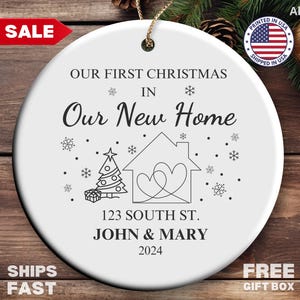 Custom New Home Ornament, Personalized Christmas New Home Ornament, New Home Christmas Ornament Our First Home Ornament First Christmas Home