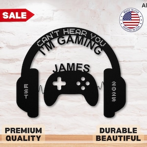 Game Room Art Decor Can&#39;t Hear You I&#39;m Gaming Custom Gaming Room Decor Boys Video Game Room Art Gamer Gift Ideas for Him Game Rooms Sign