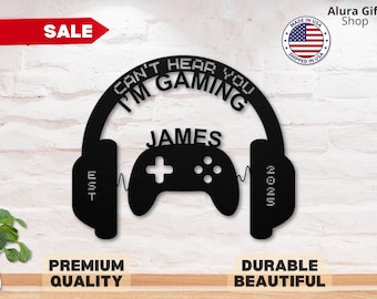 Game Room Art Decor Can't Hear You I'm Gaming Custom Gaming Room Decor Boys Video Game Room Art Gamer Gift Ideas for Him Game Rooms Sign