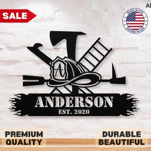 Custom Firefighter Metal Sign Fireman Metal Sign Fireman Wall Decoration Firefighter Gift Fireman Gift for Firefighter Birthday Fireman Sign