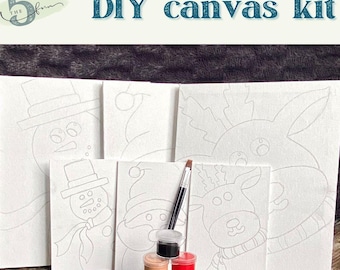 DIY Christmas Kit, Christmas Craft, Holiday Memories, Painting Kit, Easy Painting for kids, Holiday DIY, Kids holiday craft set, Cute Kits