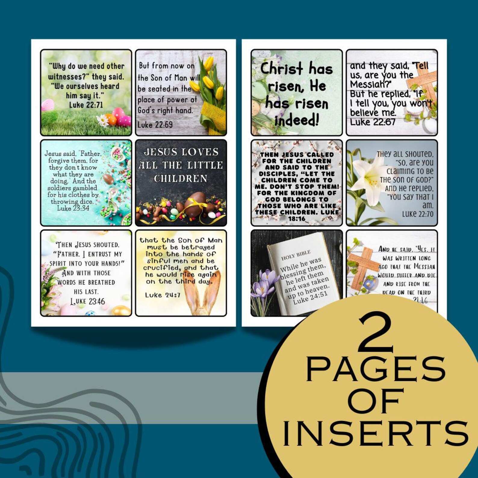 Easter Egg Inserts, Printable, Religious Easter Printable, Bible Verse ...