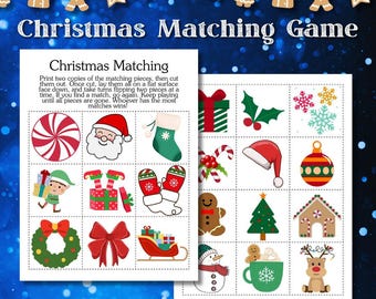 Printable Christmas Memory Game - Fun Party Activity for Moms and Kids!