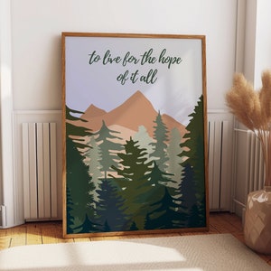 To Live For The Hope Of It All Poster Swiftie Inspired Wall Art Poster August Print Subtle Swiftie Aesthetic Home Decor Printable Wall Art.