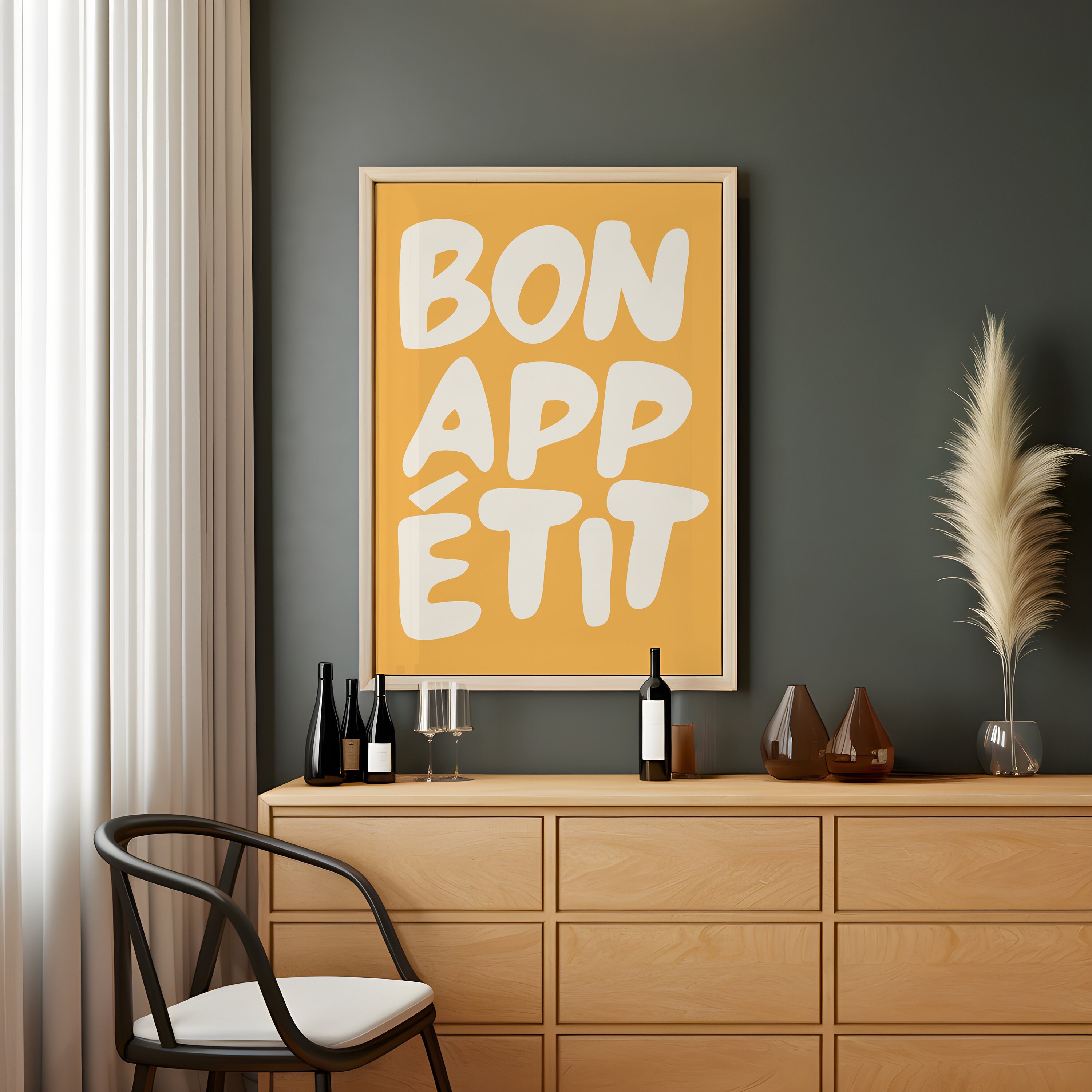 set of 2 bon appetit prints, retro cooking prints,... Bon Appetit Poster, Typography Print, Maximalist Kitchen Print, Kitchen ...