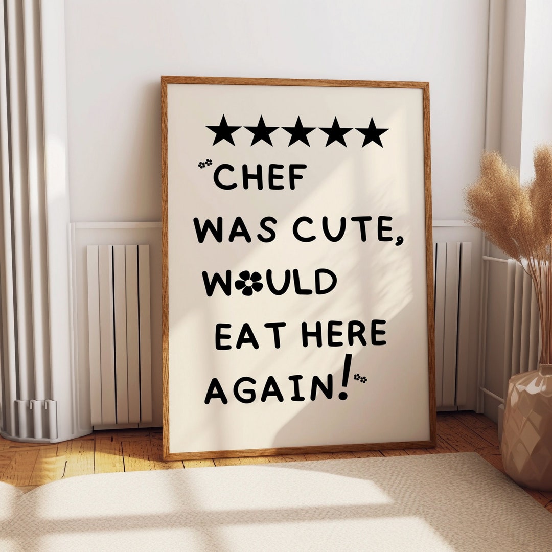 chef was cute aesthetic kitchen print retro wall art... Aesthetic Kitchen Decor Cute Cooking Art Kitchen Wall Art Print ...
