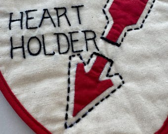 Handmade Vintage Heart Pot holder