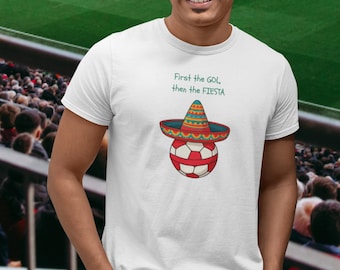 Fußball Sombrero T-Shirt - mexikanische Fiesta Fußball Fan Bekleidung