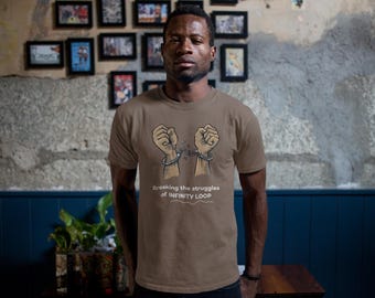 Die Kämpfe der Unendlichkeitsschleife brechen T-Shirt - ADHS Angst Relief Tee - Wachstum Mindset Geschenk - Minimalistische Streetwear - Destillierideen