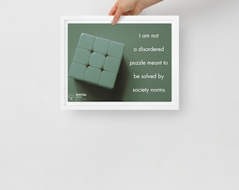 Framed canvas With Rubik Cube Quotation