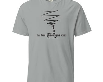 Herren Grafik-T-Shirt, der Weg ist durch das Geräusch Zitat, minimalistischer Druck