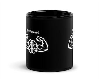 Mr. Focused Kaffeetasse - Mentale Stärke Tasse - Gehirn Power Gym Geschenk für Ihn - Exekutive Funktion Ausrüstung - Neurodivergente Motivation