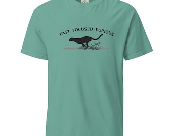 Herren Tiger T-Shirt - Fast Focus and Furious - Räuberischer Fokus Motivation Tee - Tier Minimalistische Streetwear -