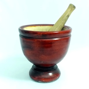 Thailändsk trämortel och mortelstöt