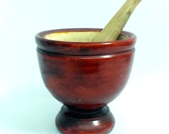 Thai wood mortar and pestle