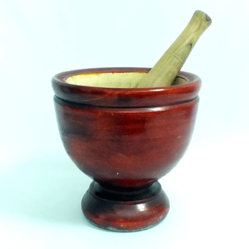 Thai wood mortar and pestle