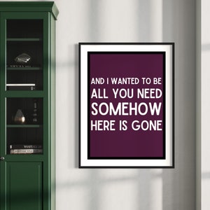 Goo Goo Dolls - Here is Gone inspired lyrics poster