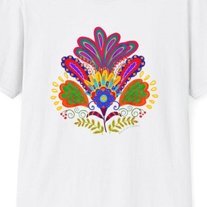 Floral Fiesta shirt, Mexican flowers, Spanish flowers, Hispanic design, Latina tee, Flores, Culture, Gildan Unisex Softstyle T-Shirt