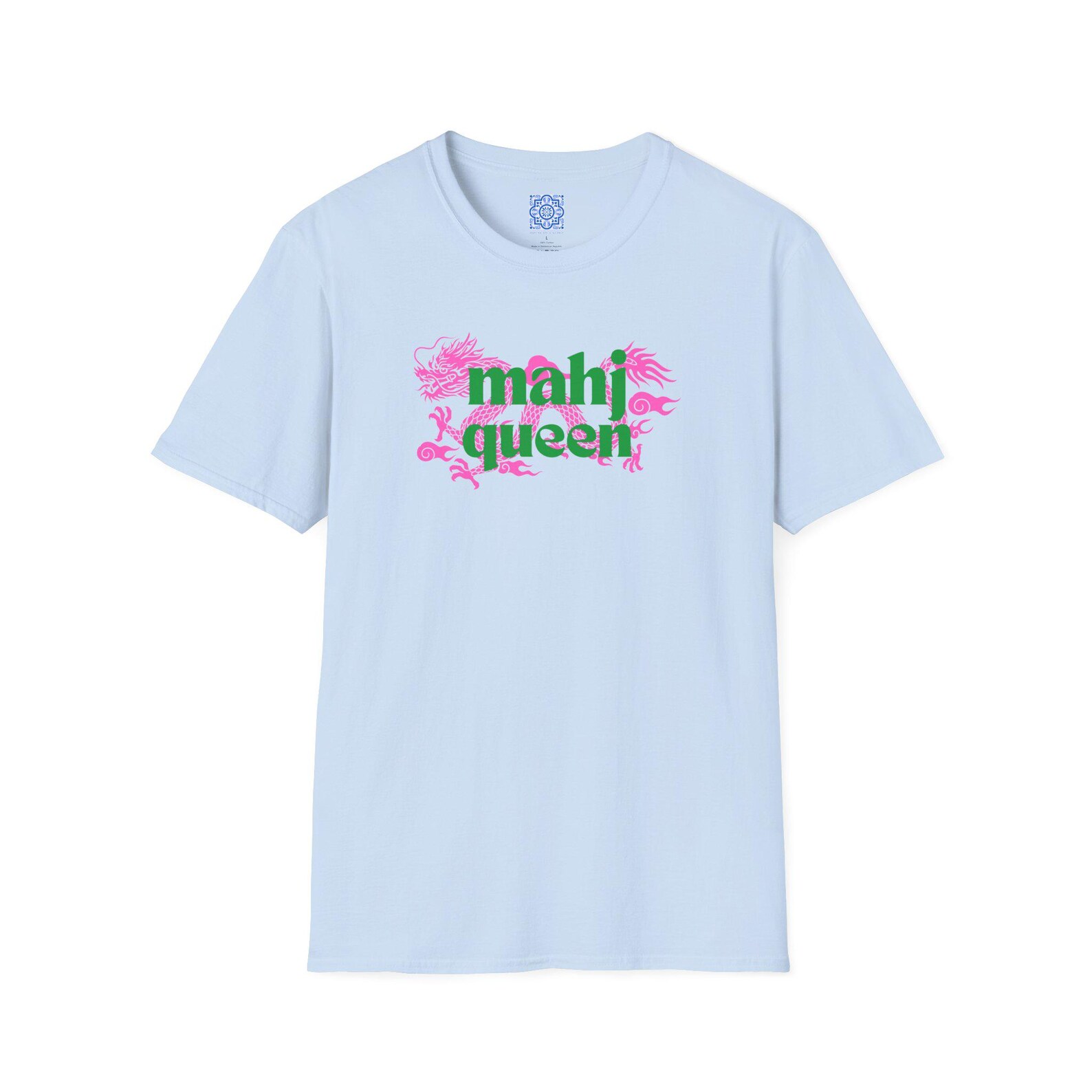 Aqua Mahjong Sequin Tile Tee