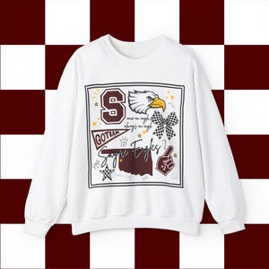 Cheerful School Spirit Crewneck Sweatshirt, Comfortable Unisex Style for Game Days, Cozy Outfit for Students & Fans, Holiday Gift