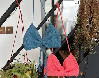 Crochet Pattern PDF - Bow Bag with Adjustable Tie