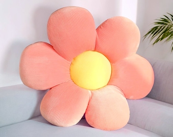 Daisy Flower Pillow, Cute Flower Shaped Throw Pillow, Colorful Daisy Flower Pillow, Creative Throw Pillow, Bed Pillow, Corduroy Soft Cushion