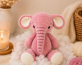 Crochet Elephant Pattern: Plush Safari Nursery Toy (PDF Pattern)
