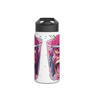 Monkey Brain Stainless Steel Water Bottle, Brain Freeze Monkey Graphic, Skate and Surf Flask, Funny Monkey Icee, Slurpee, Frozen Drink