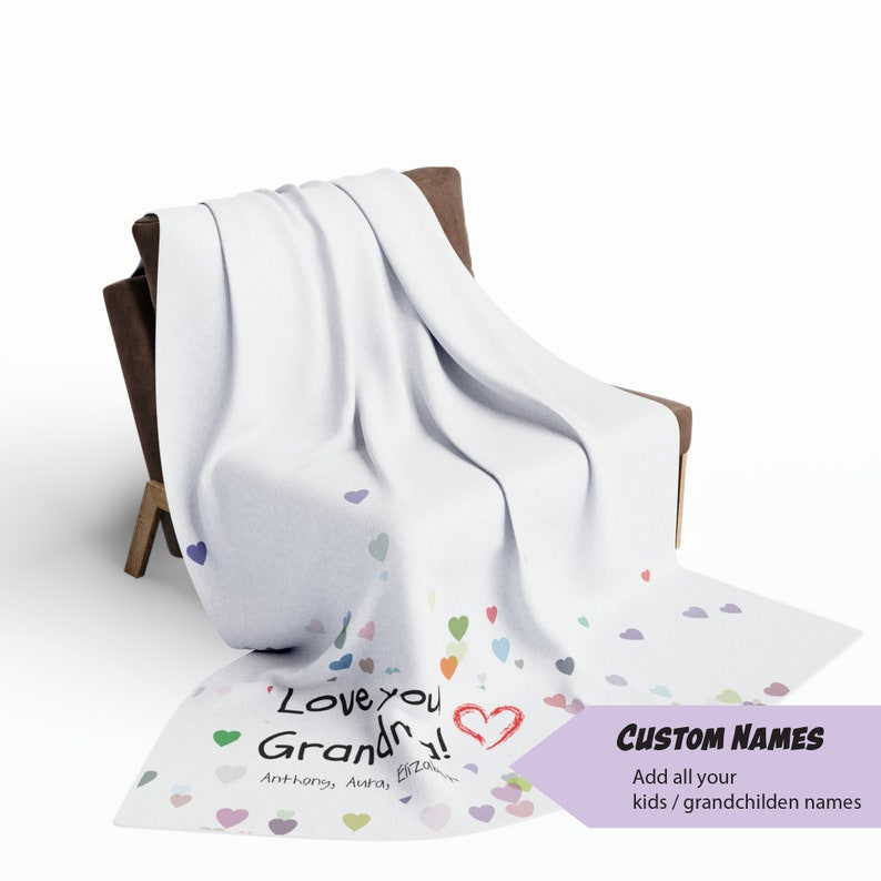 Custom Heart Fleece Blanket Personalized With Your Loved Ones Names 100