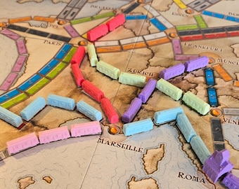 Ticket to Ride - Replacement Trains, Stations for board game -  Replacement Board game pieces - Unofficial