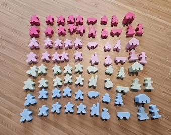 Carcassonne Meeple Set - Replacement Meeples board game -  Replacement Board game pieces - Unofficial