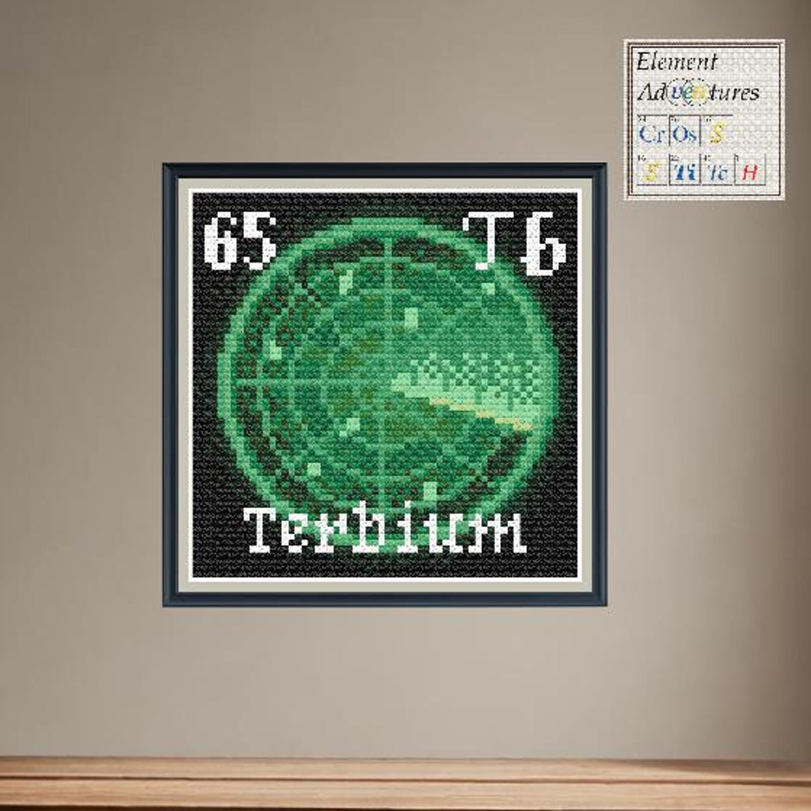 Terbium Ree Pattern Terbium Sonar Cross Stitch Pattern | Terbium Periodic Table Square ...