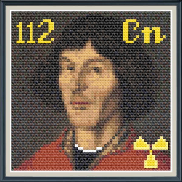 Copernicium Nicolaus Copernicus Cross Stitch Pattern | Copernicium Periodic Table Square Cross Stitch Pattern | PDF Download