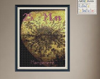 Manganese Psilomelane Dendrites Cross Stitch Pattern: Periodic Table Design (PDF Download)