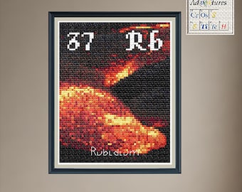 Rubidium Pahoehoe Toe Cross Stitch Pattern: Periodic Table Design (PDF Download)