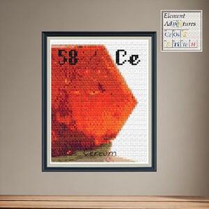 Cerium Bastnasite Cross Stitch Pattern: Periodic Table Design (PDF Download)