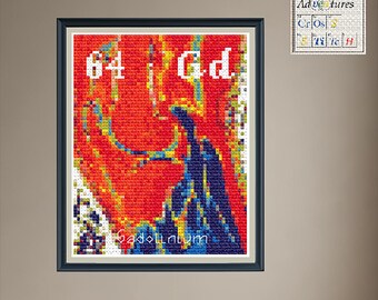 Gadolinium dGEMRIC Cross Stitch Pattern: Periodic Table Design (PDF Download)