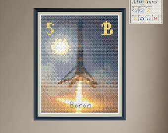 Boron Falcon 9 Landing Cross Stitch Pattern: Periodic Table Design (PDF Download)