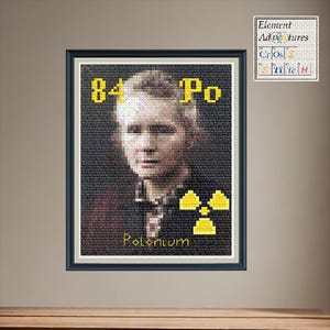 Polonium Marie Curie Cross Stitch Pattern: Periodic Table Design (PDF Download)