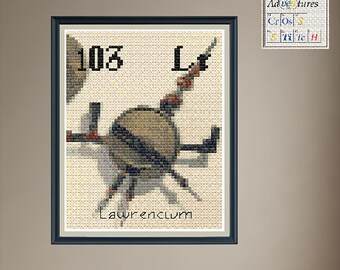 Lawrencium 4-Inch Cyclotron Cross Stitch Pattern: Periodic Table Design (PDF Download)