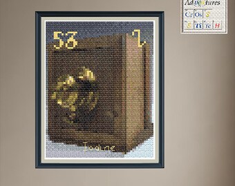 Iodine Sliding Box Daguerreotype Camera Cross Stitch Pattern: Periodic Table Design (PDF Download)