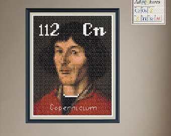 Copernicium Nikolaus Kopernikus Cross Stitch Pattern: Periodic Table Design (PDF Download)